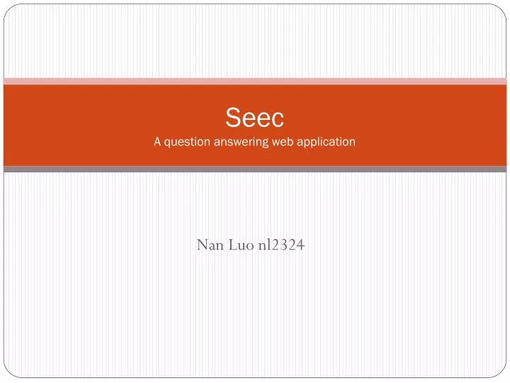seec a question answering web application