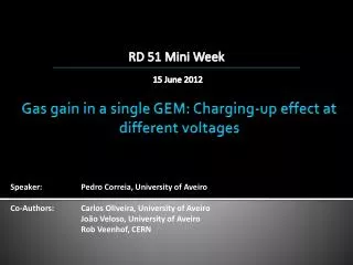 Gas gain in a single GEM: Charging-up effect at different voltages