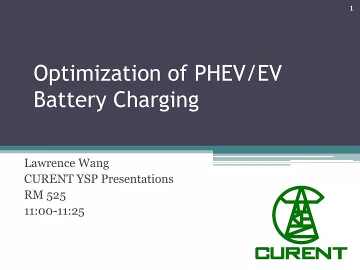 optimization of phev ev battery charging