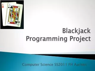 Blackjack Programming Project