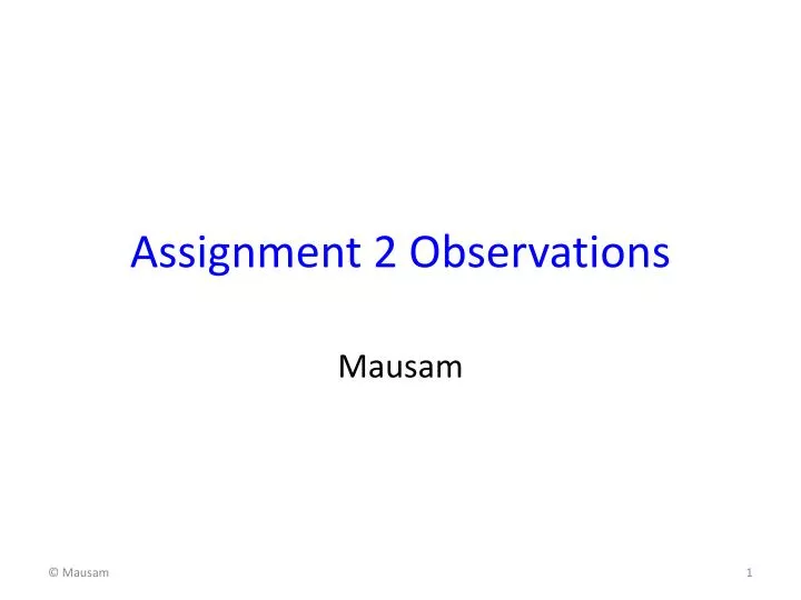 assignment 2 observations