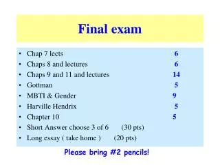 Final exam