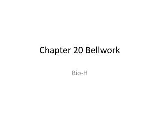 Chapter 20 Bellwork