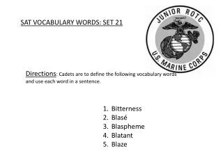 SAT VOCABULARY WORDS: SET 21