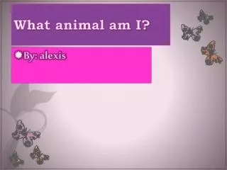 What animal am I?