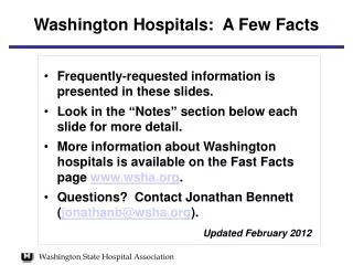 Washington Hospitals: A Few Facts