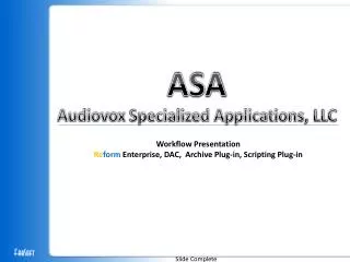 ASA Audiovox Specialized Applications, LLC