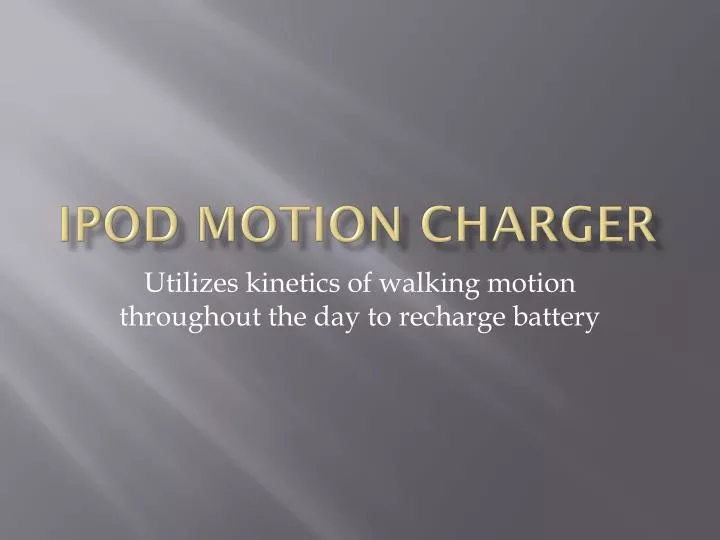 ipod motion charger