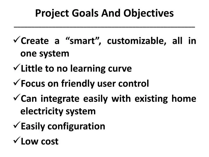 project goals and objectives