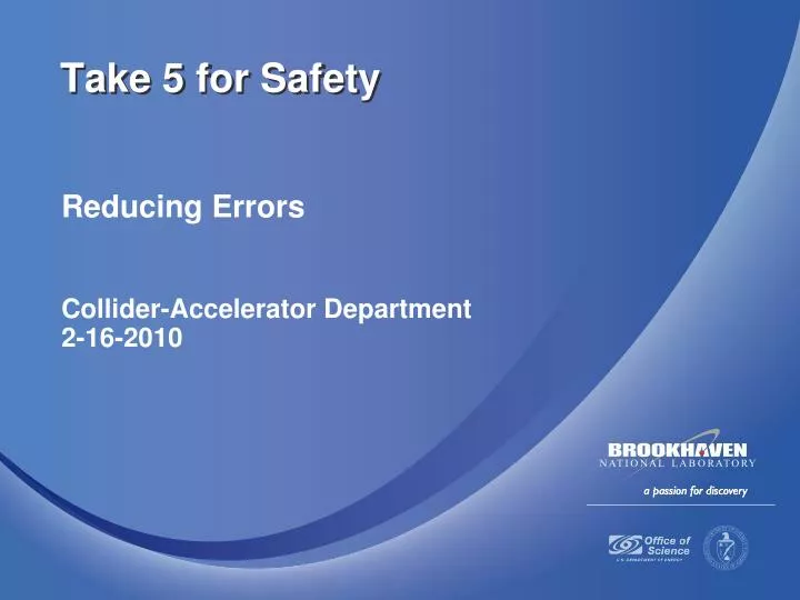 reducing errors collider accelerator department 2 16 2010