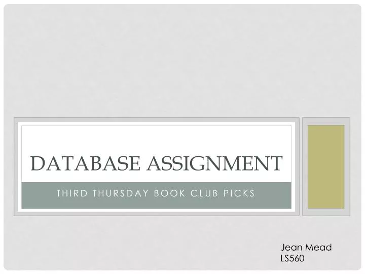 database assignment presentation