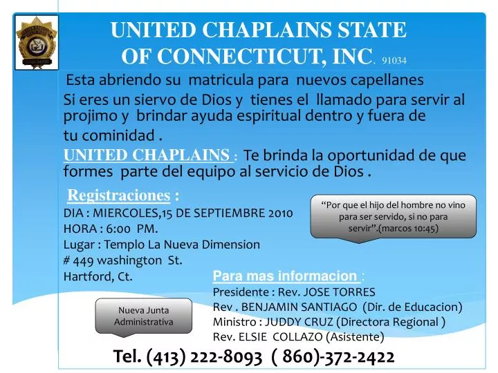 united chaplains state of connecticut inc 91034