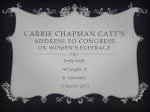 Carrie Chapman Catt’s Address to Congress on Women’s Suffrage