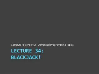 computer science 313 advanced programming topics