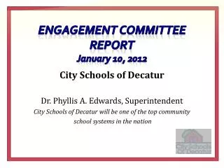 Engagement Committee report January 10, 2012