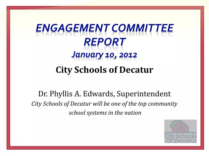engagement committee report january 10 2012