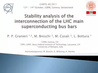 Stability analysis of the interconnection of the LHC main superconducting bus bars