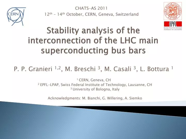 stability analysis of the interconnection of the lhc main superconducting bus bars