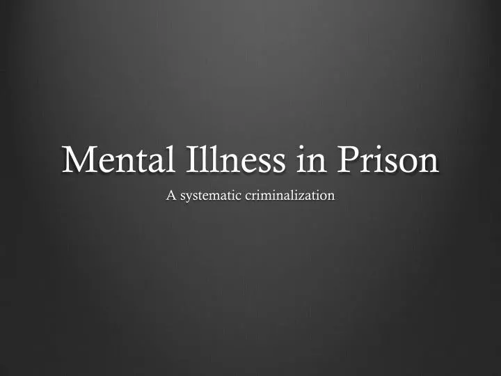 mental illness in prison