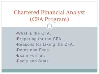 Chartered Financial Analyst (CFA Program)