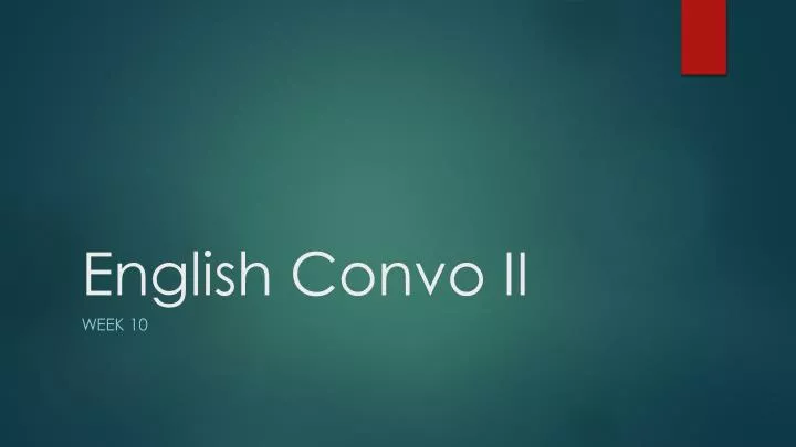 english convo ii