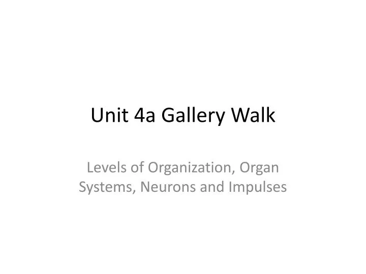 unit 4a gallery walk