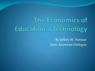 the economics of educational technology
