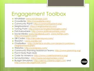 Engagement Toolbox