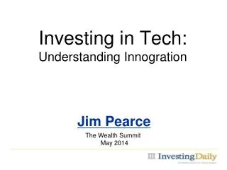 Investing in Tech: Understanding Innogration