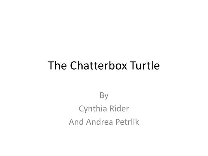 the chatterbox turtle