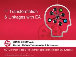 IT Transformation &amp; Linkages with EA