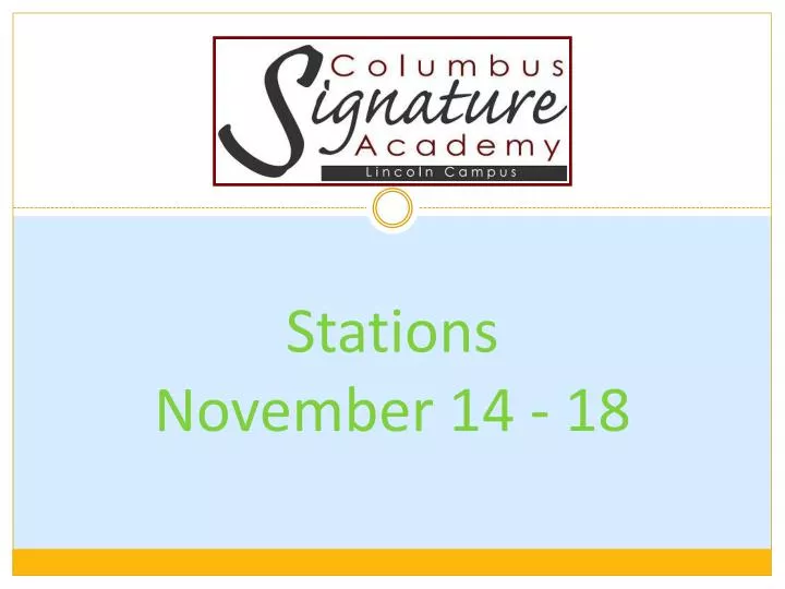 stations november 14 18