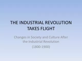 THE INDUSTRIAL REVOLUTION TAKES FLIGHT