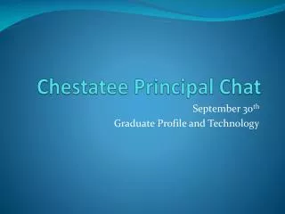 Chestatee Principal Chat