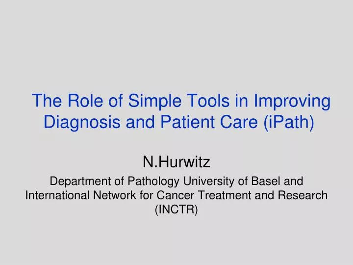 the role of simple tools in improving diagnosis and patient care ipath