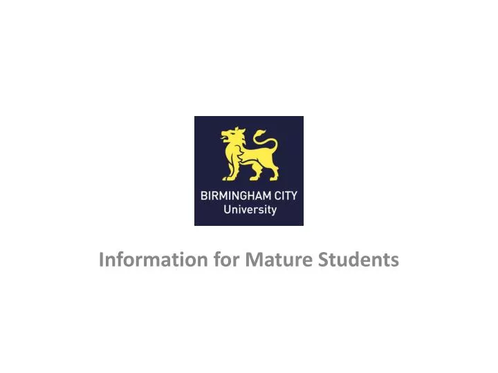 information for mature students