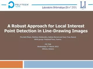 A Robust Approach for Local Interest Point Detection in Line-Drawing Images