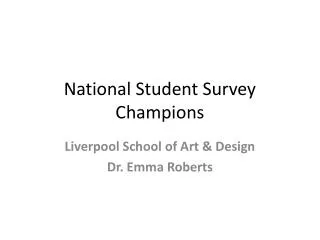 National Student Survey Champions