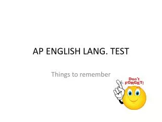 AP ENGLISH LANG. TEST