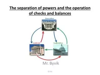 The separation of powers and the operation of checks and balances