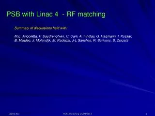PSB with Linac 4 - RF matching