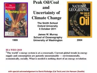 Peak Oil/Coal and Uncertainty of Climate Change