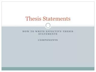 Thesis Statements