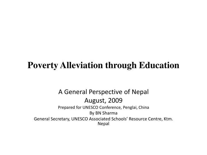 poverty alleviation through education