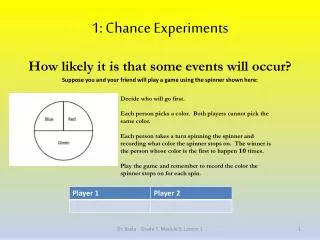 1: Chance Experiments