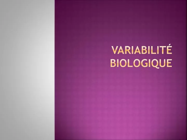 variabilit biologique