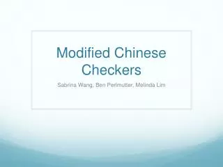 Modified Chinese Checkers