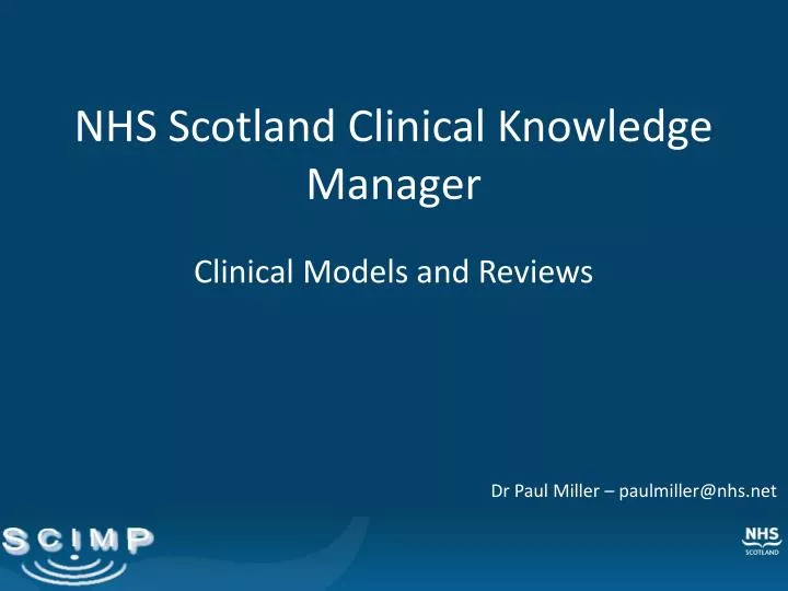 nhs scotland clinical knowledge manager