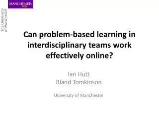 Can problem-based learning in interdisciplinary teams work effectively online?