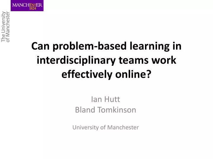 can problem based learning in interdisciplinary teams work effectively online